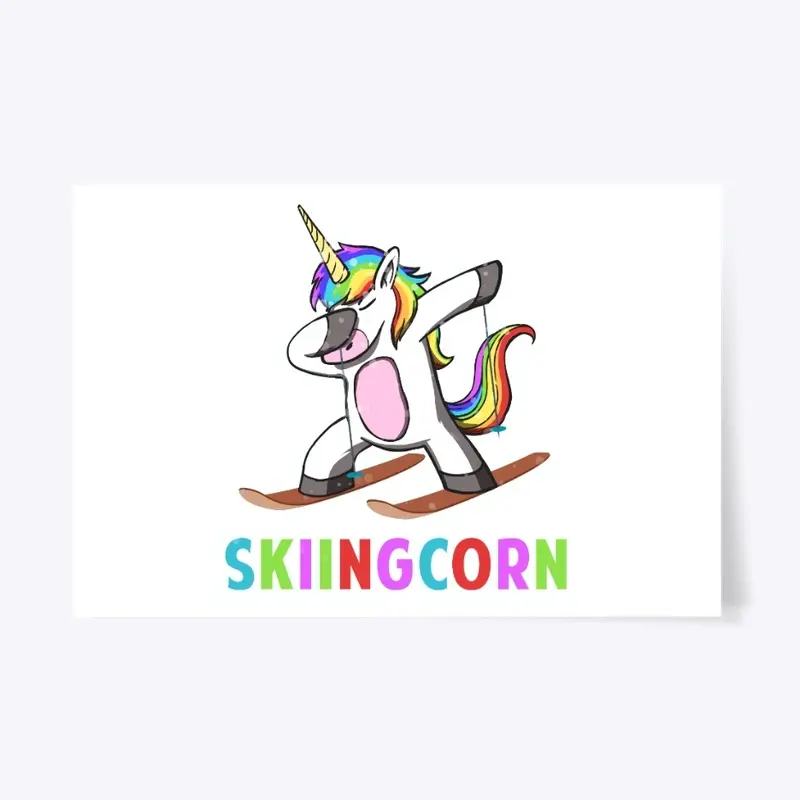 Skiingcorn Skiing Unicorn Dabbing